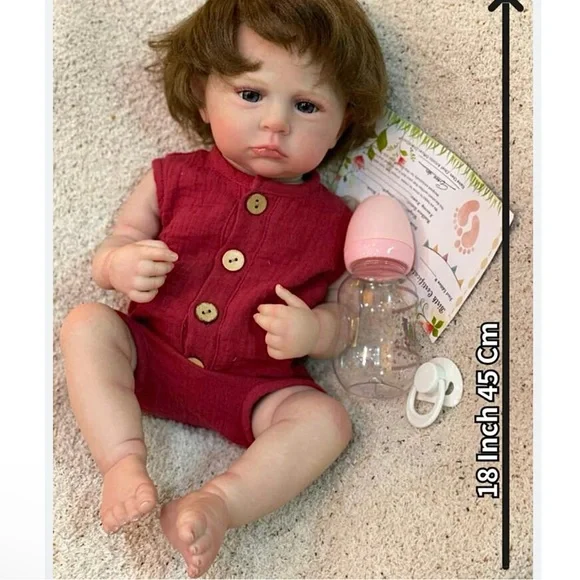 New 18Inch Girl Cameron Whole Body Silicone Vinyl Bebe Reborn Dolls 3D Painted